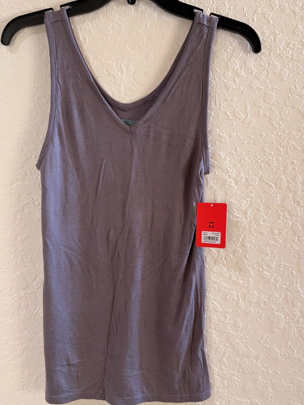 Tommy John Ribbed lounge V-Neck Tank Top - Charcoal Gray - Picture 3 of 6